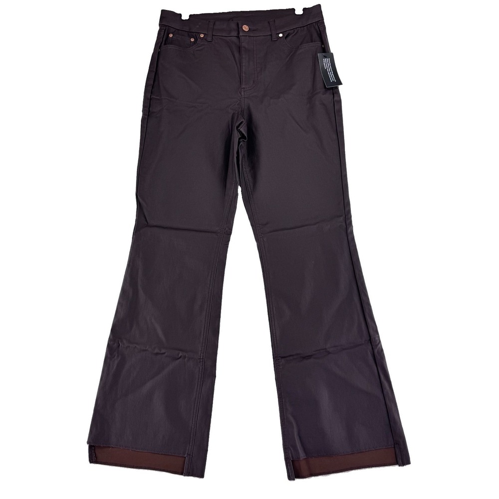 Denim & Co Canyon Retreat Coated Bootcut Jeans Pants 12 Regular Mocha Brown